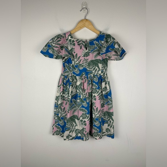 Mini Boden Flutter Sleeve Tropical Printed Dress Girls Sz 9-10 - Picture 4 of 9